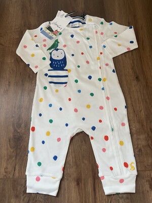Joules baby girls Nursery Winfield owl spot organic cotton romper