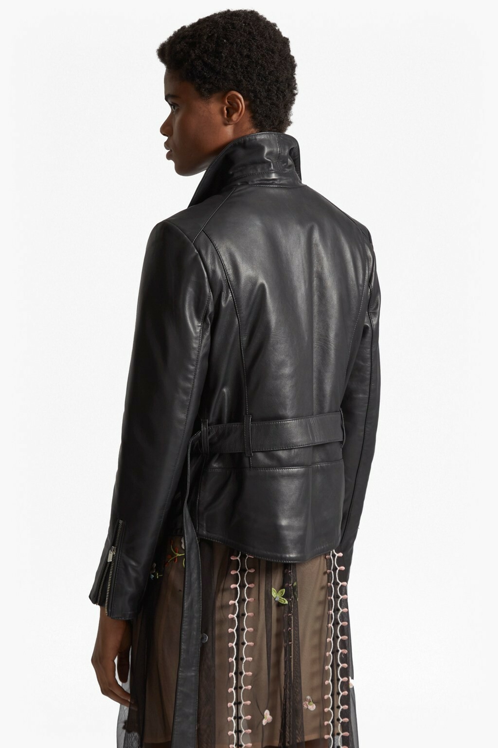 Black Leather Biker Jacket Women 
