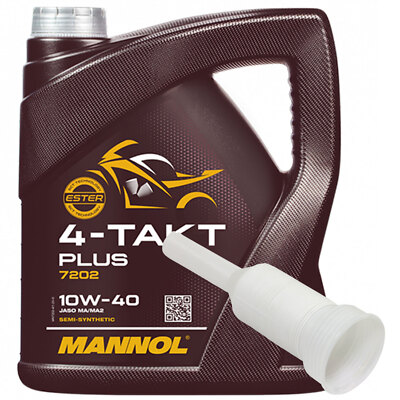 MANNOL 10W40 Motoröl 4-Takt 4 Liter mit Ausgießer für Aprilia Rex Peugeot Kymco