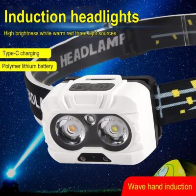 Headlamp, super bright, rechargeable, compact and lightweight, fishing hat  d