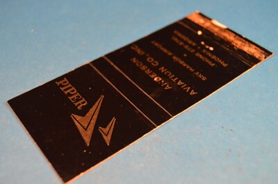 PIPER Airplanes ANDERSON AVIATION FS MATCHCOVER  Phoenix AZ matchbook match book