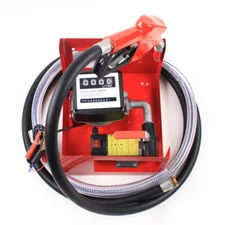 12V DC Electric Oil Fuel Diesel Transfer Pump W/ Mechanical Meter, Hose, Nozzle