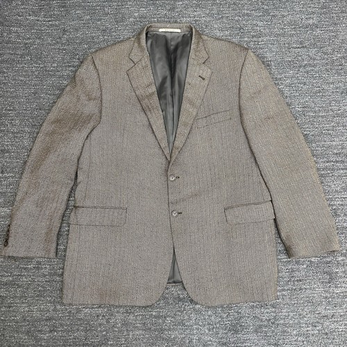 Burberry London Jacket Men 46 Brown Herringbone Wool Alpaca Sport Coat Blazer