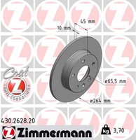 2X Bremsscheibe Coat Z Zimmermann 430.2628.20 FüR Zafira Opel Family A05 CNG M75