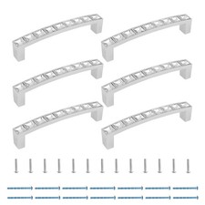 6 Pack Crystal Drawer Pulls Rhinestone Cabinet Handles