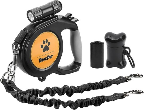 Dual Retractable Dog Leash for Dogs Walking,26ft Heavy Duty Double Dog Leash ...