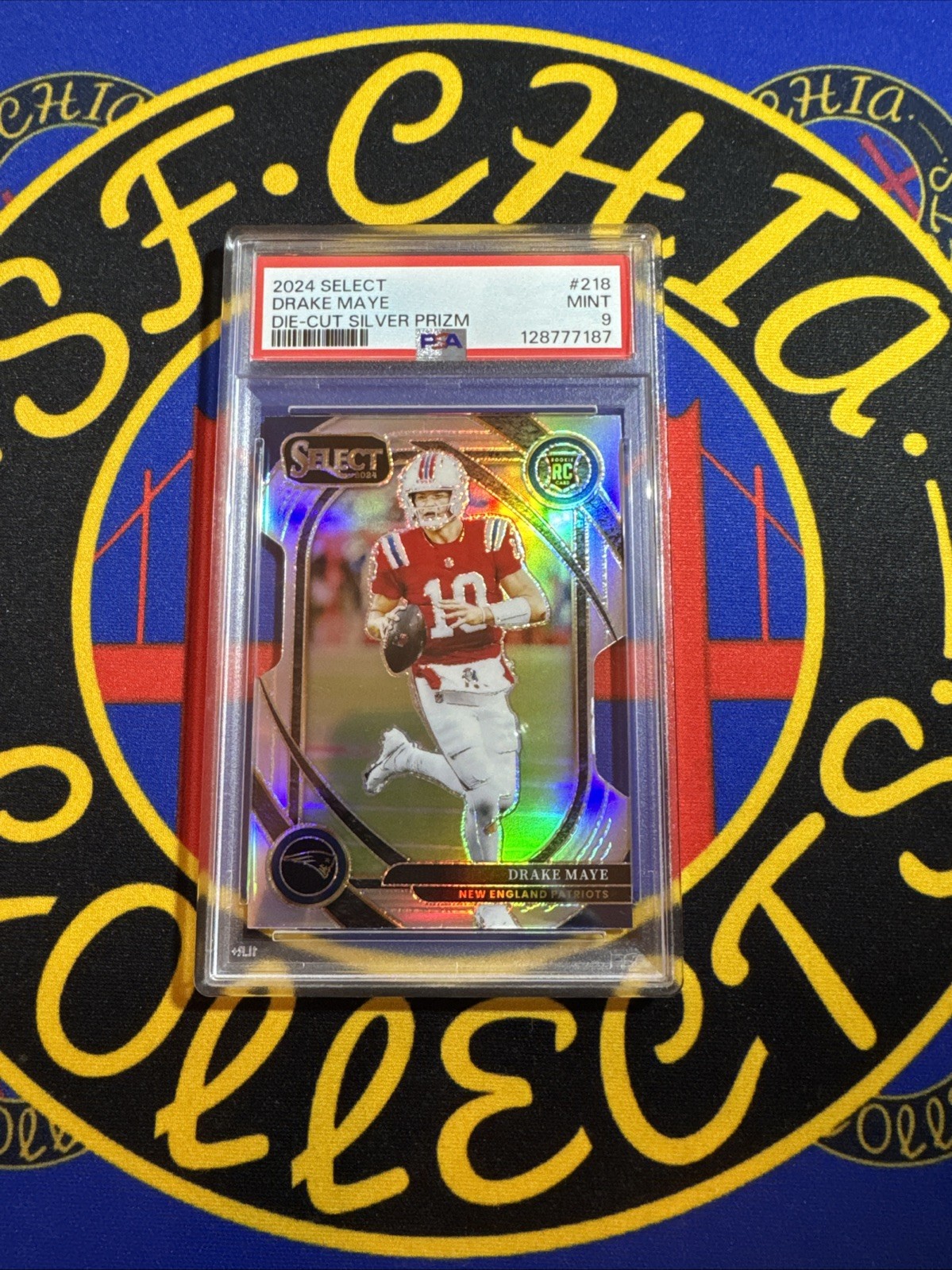 2024 Panini Select - Club Level Drake Maye #218 Silver Prizm Die-Cut (RC) PSA 9