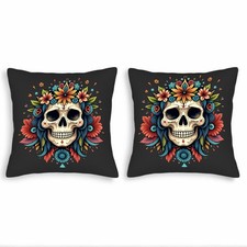 Set of 2 Decorative Throw Pillow Covers 18x18in - Vibrant Floral Design