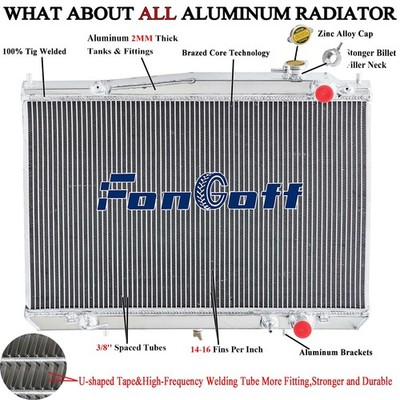 4 Row Radiator Fit 1998-04 03 Nissan Frontier; 2000-04 02 Xterra XE SE 2.4L,3.3L
