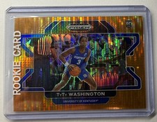 2022 TyTy Washington Jr Rookie RC Orange Wave Prizm /49