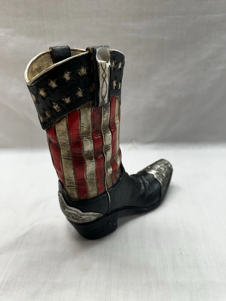 Patriotic Western Cowboy Boot, Primitive, Decorative Ceramic Home Decor - Image 3 of 4