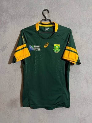 South Africa Jersey Authentic World Cup Rugby Union Shirt 2015 Asics Men sz L