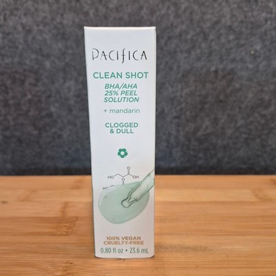 New Pacifica Clean Shot BHA/AHA 25% Peel Solution  .80 oz skincare exfoliate