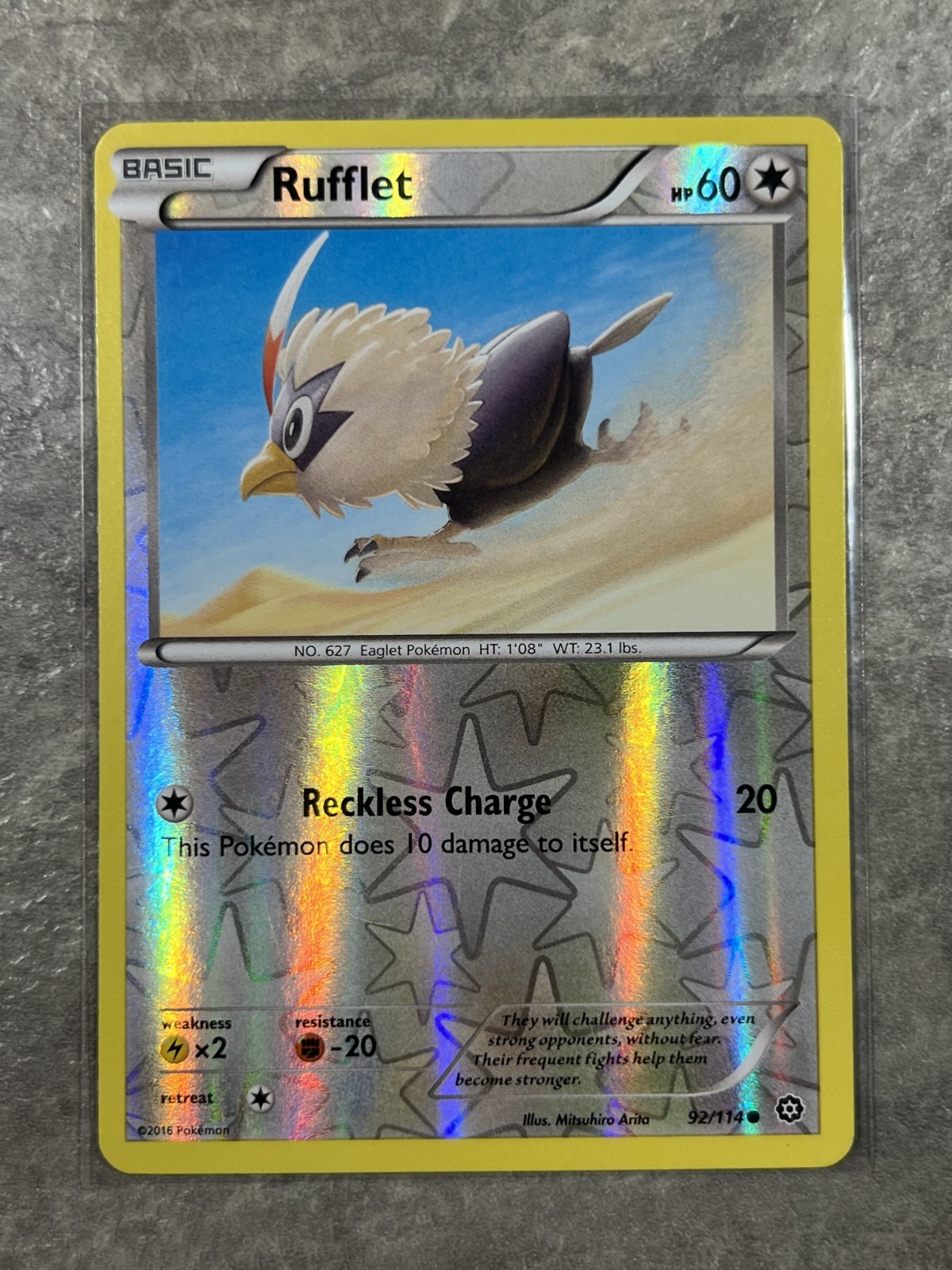 Rufflet 92/114 Pokemon TCG XY-Steam Siege 2016 Reverse Holo (Light Play)
