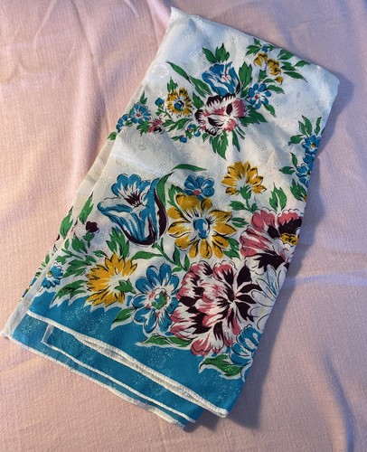 Vtg Japan Textured Colorful Scarf 32” Sq