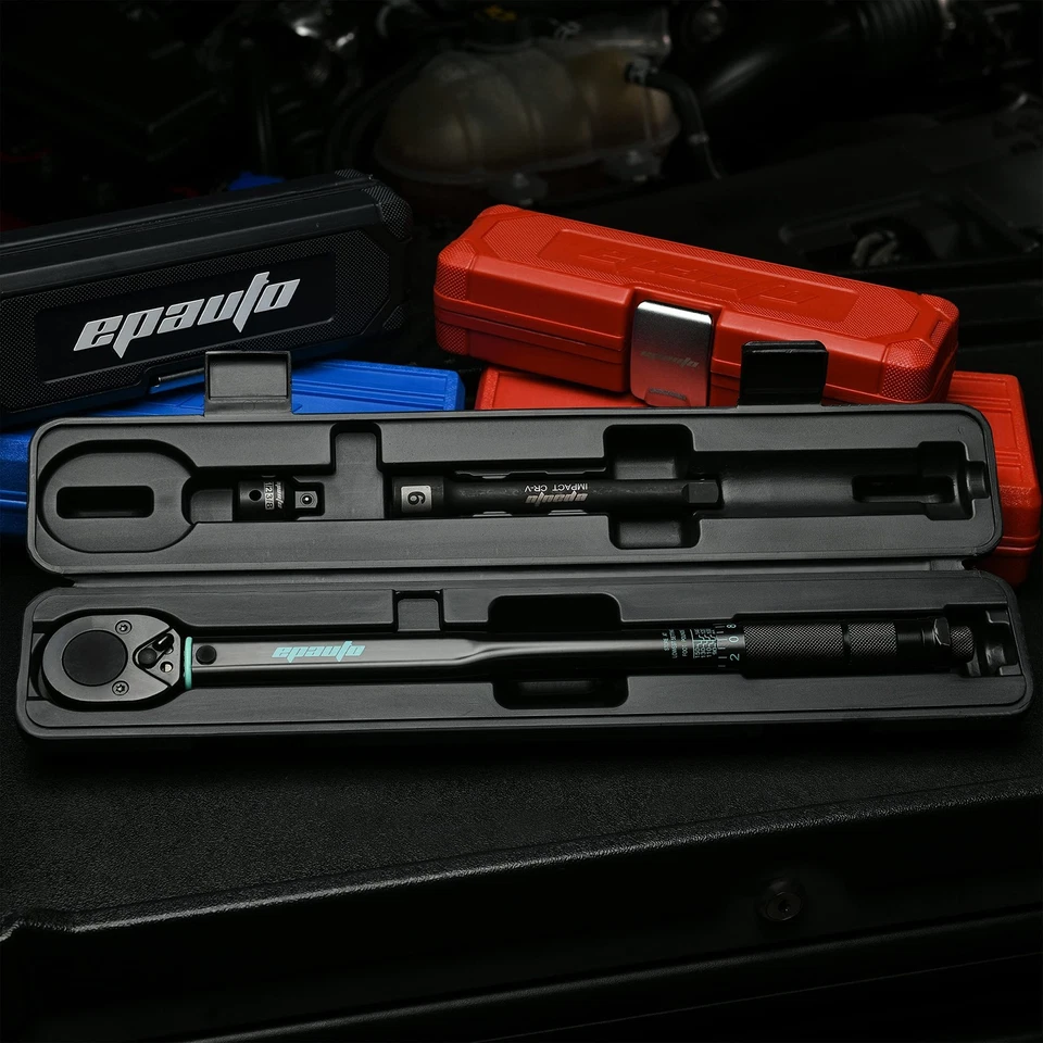 EPAuto 1/2-inch Drive Click Torque Wrench, 10-150 ft/lb, 13.6-203.5 N/m, Black - Image 2 of 4