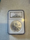 1998 American Silver Eagle $1 bullion coin 1 troy oz of .999 silver graded MS-69