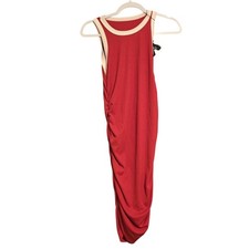 Zaful Red Summer Bodycon Dress Crew Neck Ribbed Tank Mini Festival Style 4