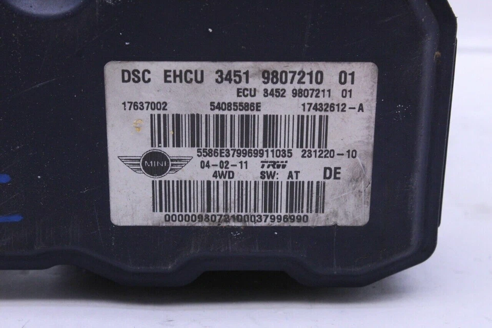 Mini Cooper Countryman ABS bomba de freno antibloqueo 2011 OEM usada Foto 4 de 4