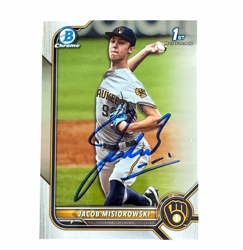 Jacob Misiorowski Signed Card 1st Bowman Chrome Autographed Auto COA