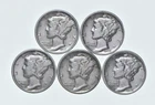 High Grade Lot 1937 1939 1931 1939 1935 Mercury Dime Collection *797