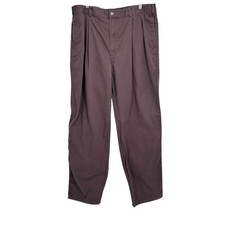 Vintage Dockers Levi's Mens 38x34 Brown Pleated Chino Pants 100 Cotton USA W38