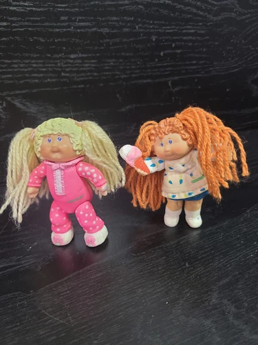 Vintage Cabbage Patch Kids Doll Mini Figures PVC Figurines lot of 2 1984