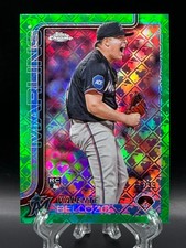 Valente Bellozo 2025 Topps Chrome Rookie Green Logofractor /99 RC #122