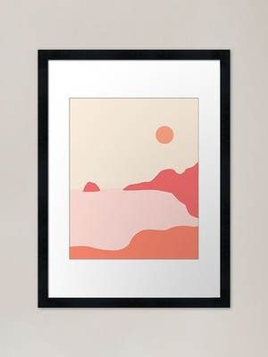 minimalistisch Strand Rouge Ästhetik Fr Gerahmtes Wandbild Poster Leinwanddruck Bild