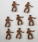 Vintage 1960s 39 Figures Wild West Town Brown MPC Cowboys, + 15 Unbranded — photo 3