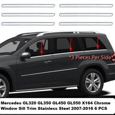 Mercedes GL320 GL350 GL450 GL550 X164 Chrom Fensterleisten Blende S.Stahl... Mercedes GL320 GL350 GL450 GL550 X164 Chrom Fensterleisten Blende S.Stahl...