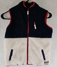 Eddie Bauer Kids Vest Sherpa Navy Red  White Ultrasoft Warm Size 6 USA
