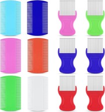 12 Pcs Lice Comb, Flea Comb Double Sided Plastic and Metal Nit Combs for Lice
