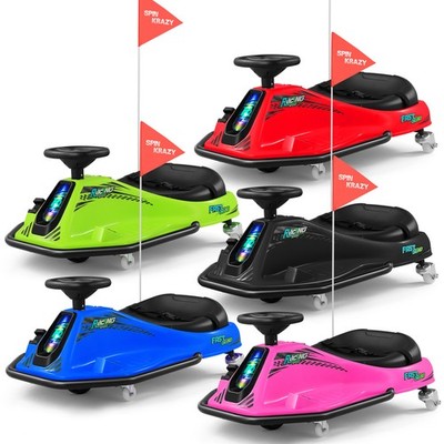JOYLDIAS 24V 180W Powered Kids Ride On Drifting Go Kart Variable Speed Cart 360°