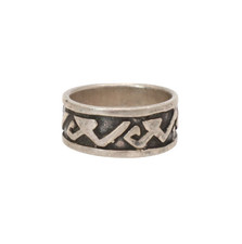 Vintage Sterling Silver 925 Modernist Tribal Native American Oxidized Ring 5