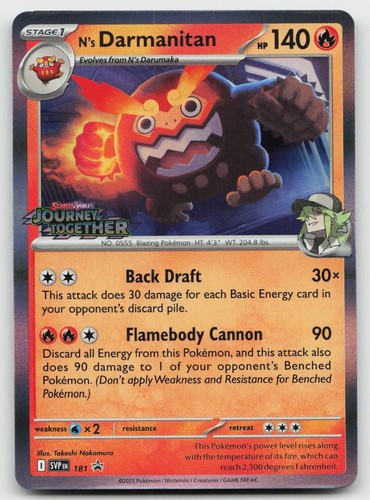 N's Darmanitan (Prerelease) 181 -NM- Holofoil Pokemon EN SV: Scarlet & Violet...