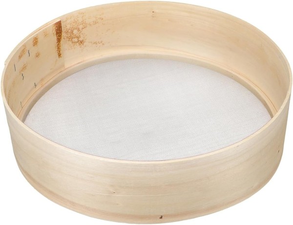 Mehlsieb Aus Holz Rund 10,24 Zoll Feinmaschig KüChensieb Backen Puderzucker-image