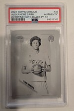 2021 Topps Chrome Alexandre Sarr #33 OTE Black Printing Plate 1/1 RC PSA Authen