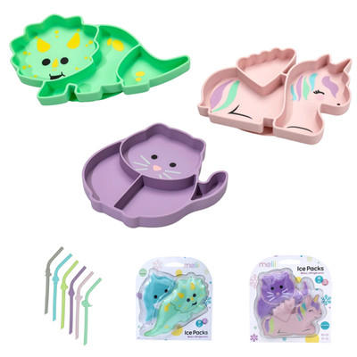 Melii Baby & Kinder Ess- und Snacksets   Silikon Teller, Snackboxen, Besteck, Kü