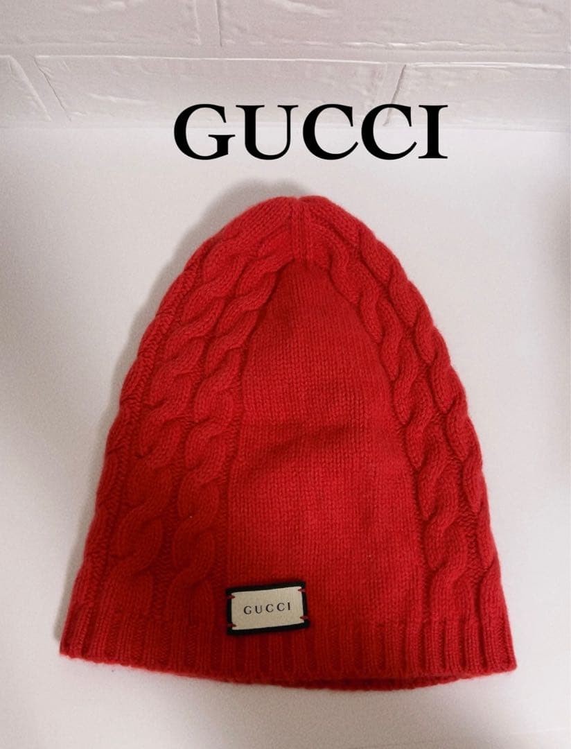 Gucci Knit Hat Red Unisex