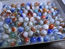 191 Lot Of 100 Vitro Agate Phantom Conqueror/Conqueror Vintage Marbles