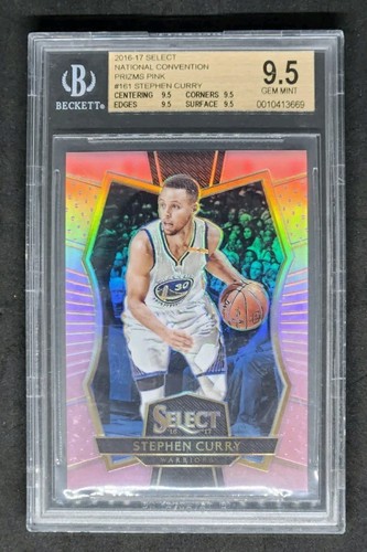 Steph Curry 2016-17 Select National Conv Prizms Pink /15 Short Print BGS 9.5 Gem