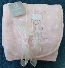 Early Days Giraffe LITTLE ONE Pink Fleece Blanket Primark Pram New