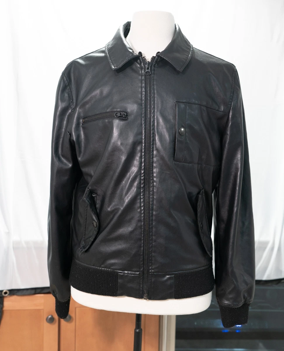 American Rag Cie Faux Leather Outer Shell Black Coats, Jackets