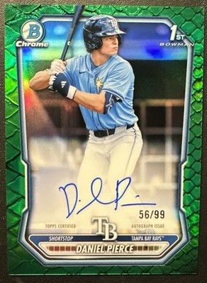 2026 Bowman Daniel Pierce 1st Chrome Auto Green Reptilian Refractor /99 #CPA-DP