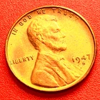 1947-S Lincoln Wheat Cent Penny GEM RED BU From an Original Bank Roll