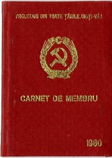 Romania Communist Party ID Card Military Member Permit Pass Bucuresti 1980
