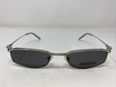 Innovative IMF430 Satin Silver 48-18-140 Metal Eyeglasses Frame w/ Clip-on CL91