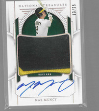 MAX MUNCY 2024 NATIONAL TREASURES PATCH/AUTO 13/25  PMS-MM