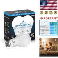 Great Eagle Daylight LED Bulbs 15W - 100W Equivalent, Indoor/Outdoor Use, 2-Pack